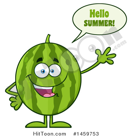 Watermelon Clipart #1459753: Happy Watermelon Character.