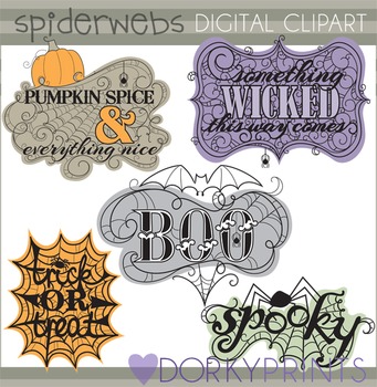 Spiderweb Sayings Clip Art.