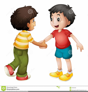 Friends Shaking Hands Clipart.