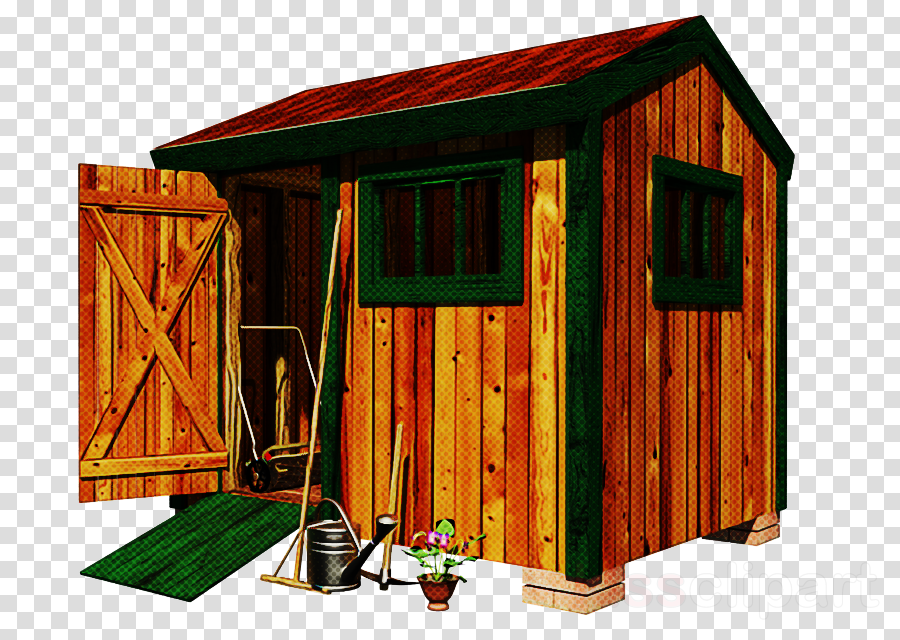 shed log cabin shack outhouse garden buildings clipart.