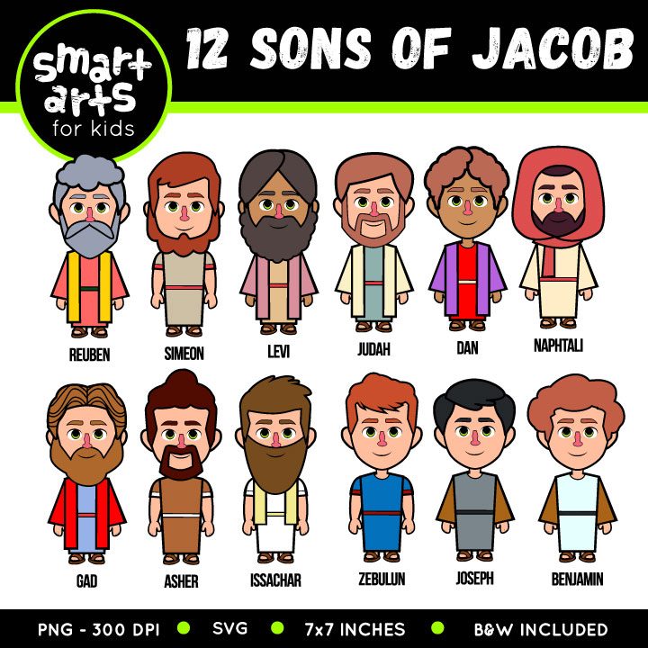 12 Sons of Jacob Clip Art.