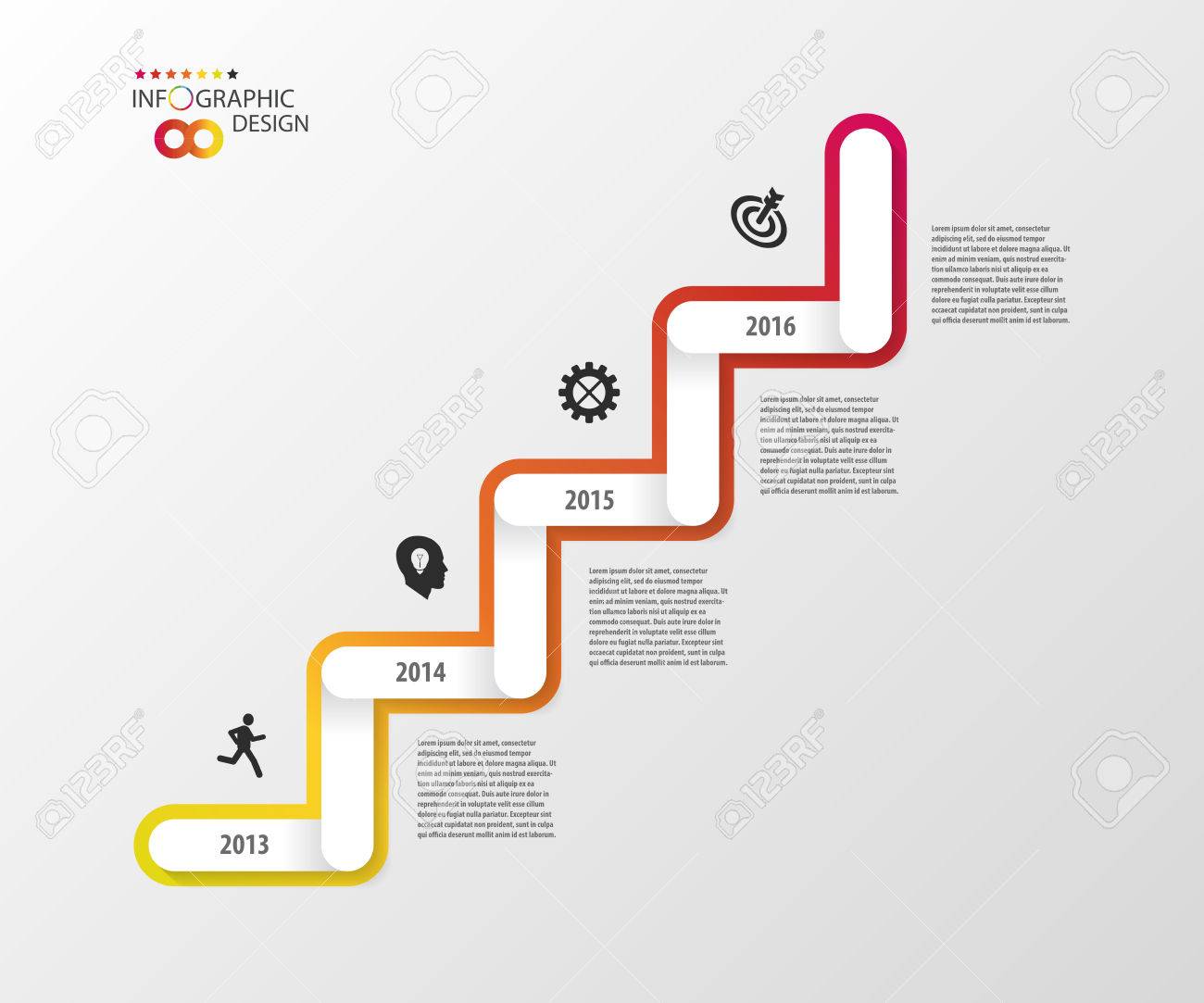 Modern business stair steps to success options. Infographic design.