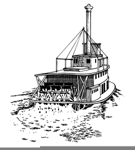 Paddle Steamboat Clipart.