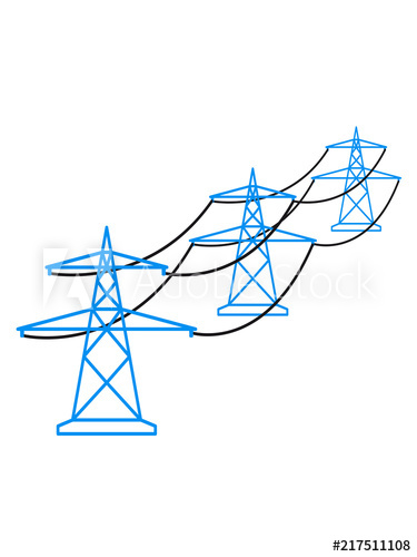 reihe muster viele trasse strom mast strommast elektro.