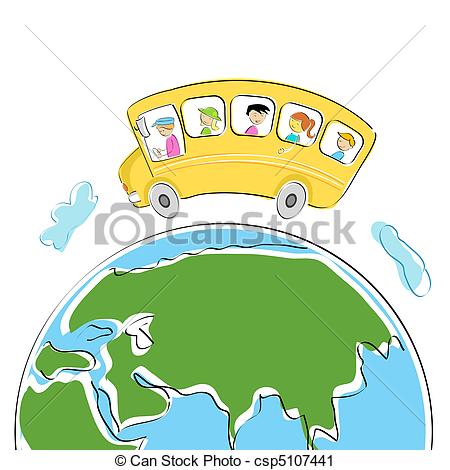 Vector Clip Art of world tour.