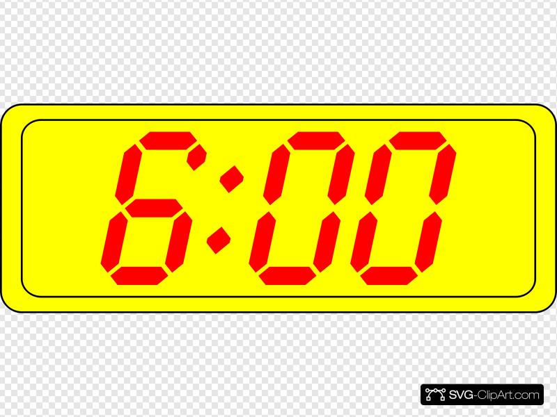 Digital Clock 6:00 Clip art, Icon and SVG.