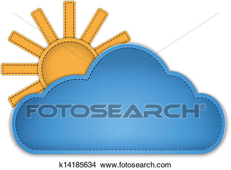 Cloud and sun Clipart.