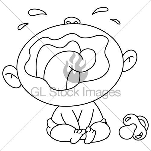 Outlined Crying Baby · GL Stock Images.