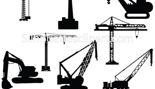 Crane Silhouette Clipart.