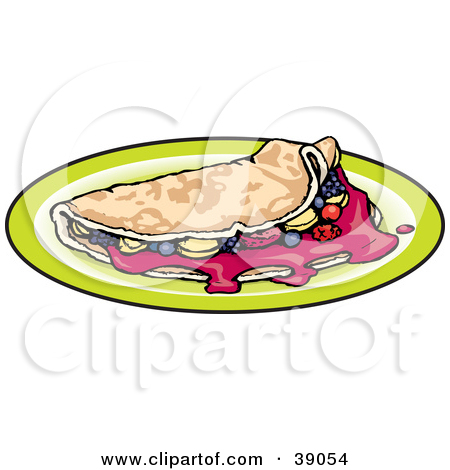 Clipart Illustration of a Stack Of Five Square Waffles Garnished.