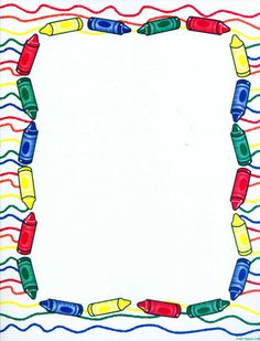 Crayons Border Clipart.