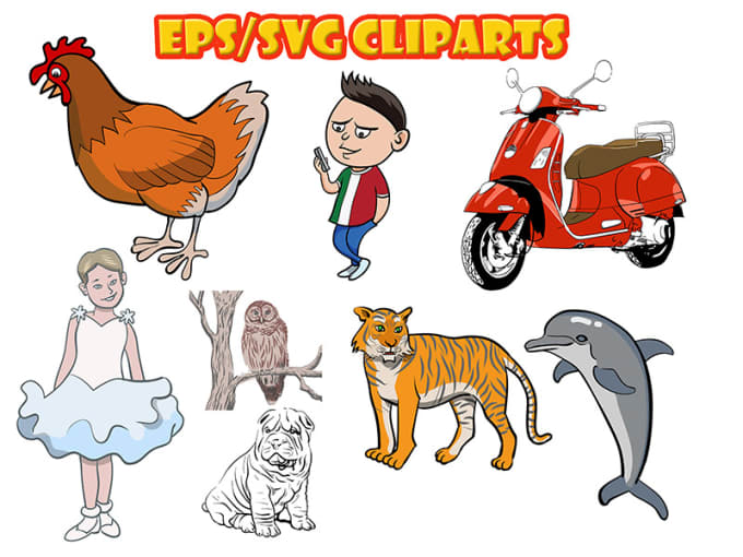 create vector clipart in png, eps or svg format.