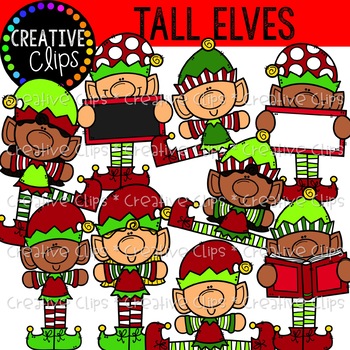 Tall Elves: Christmas Clipart {Creative Clips Clipart}.