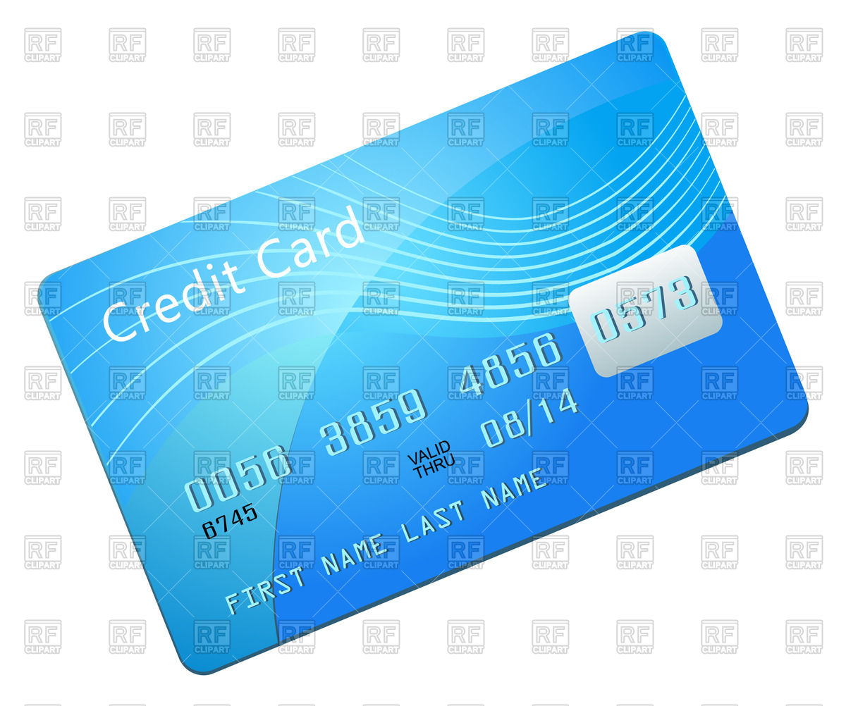 Credit Card blank blue template Stock Vector Image.