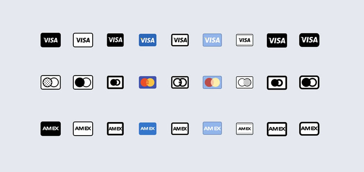 15 Free Payment Method & Credit Card Icon Sets.