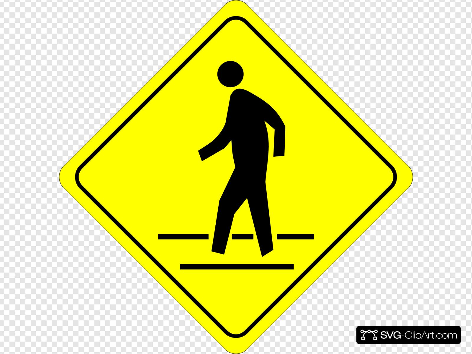 Crosswalk Sign Clip art, Icon and SVG.