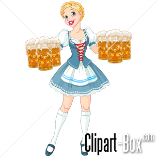 CLIPART CUTE BEER WAITRESS.