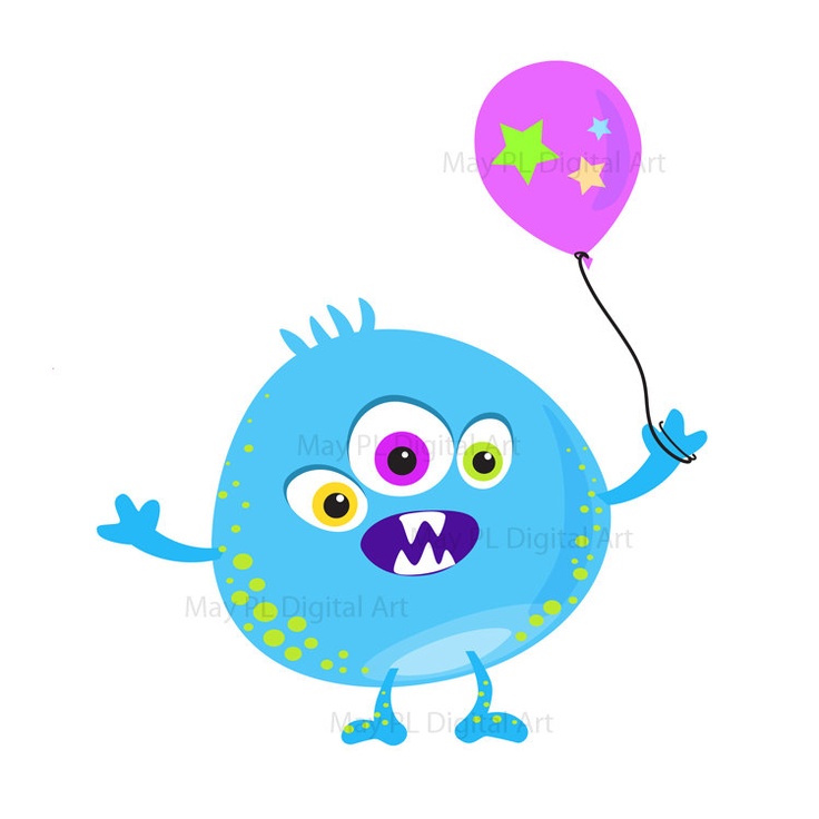 Cute clip art monsters clipart image 2.