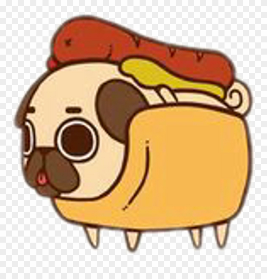 Freetoedit Pug Cute Food Hotdog Sausage Fastfood.