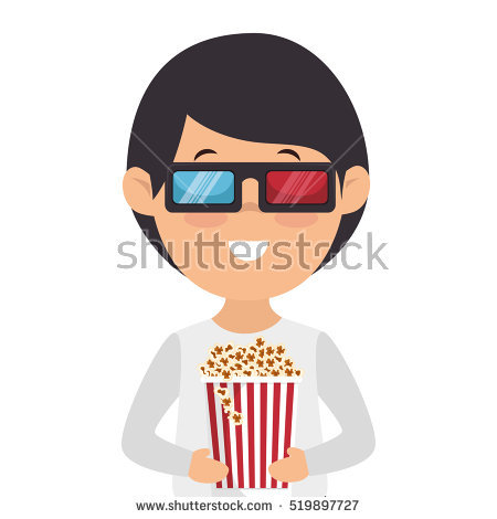 Cute Cartoon Kids Sitting Cinema Watching Stock Vector 370625312.