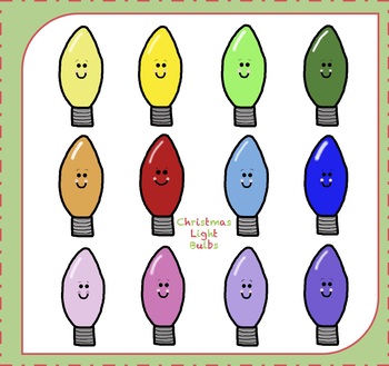 Christmas Lights Clipart / Christmas Light Bulbs Clipart {Christmas Clipart}.