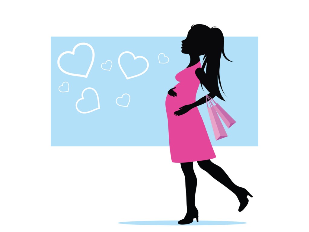 Cute pregnant silhouette clip art.