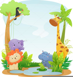 Cute Safari Animals Clipart.