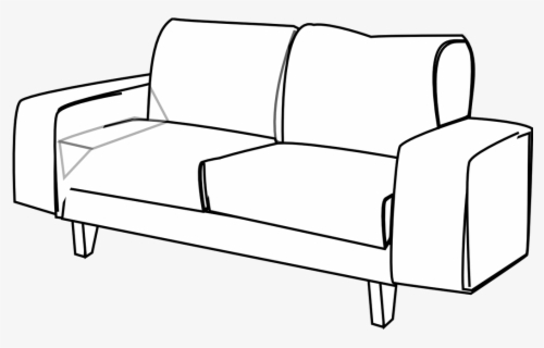 Free Couch Black And White Clip Art with No Background.