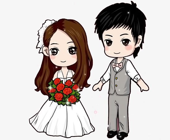 Download Free png Q Version Cute Couple Wedding, Cute.