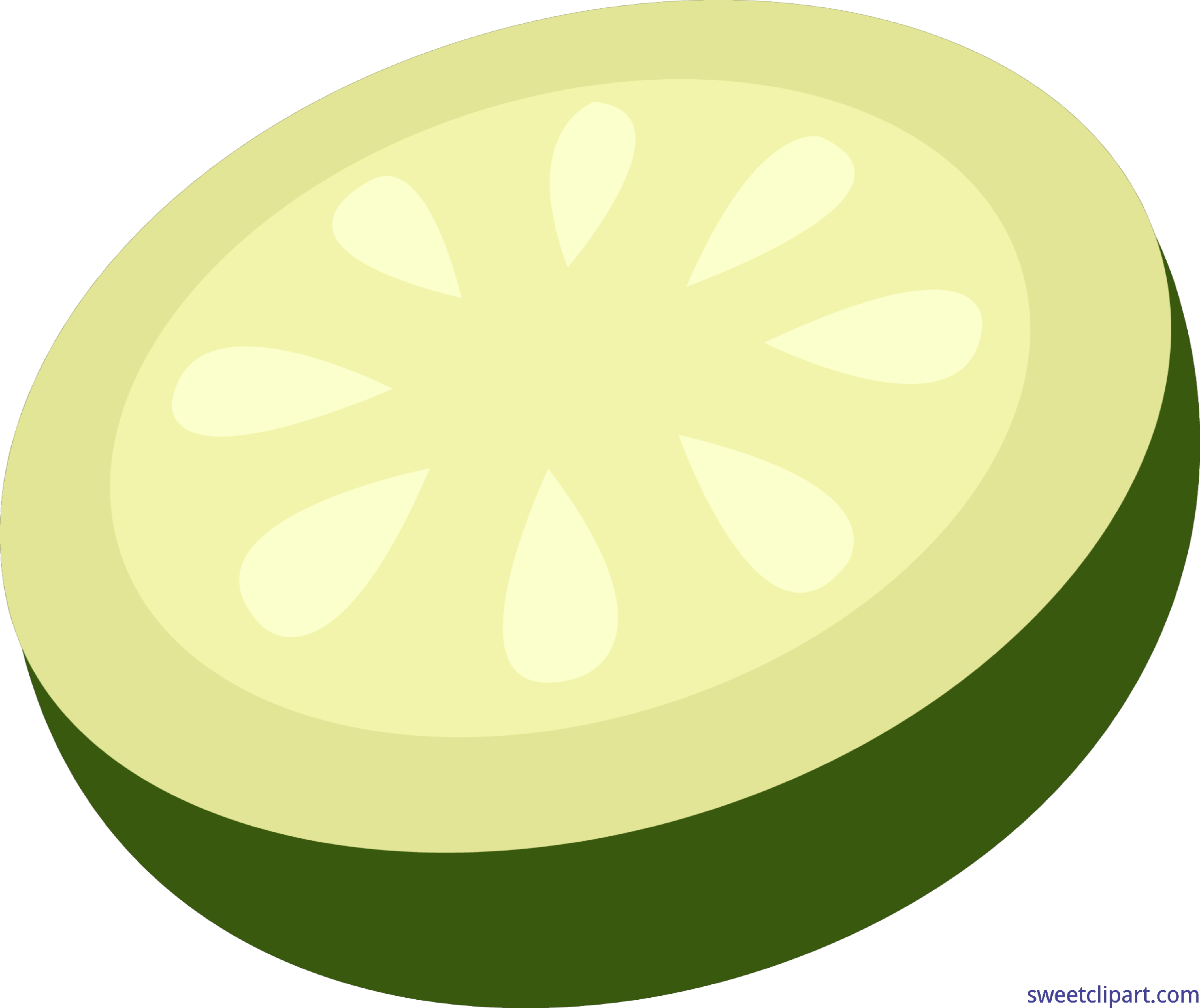 Cucumber Slice Vector Clip Art.