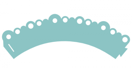 Bubble scalloped cupcake wrapper svg.