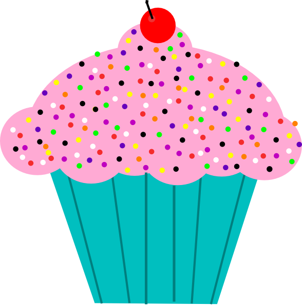 Cute Cupcake Outline Clipart.