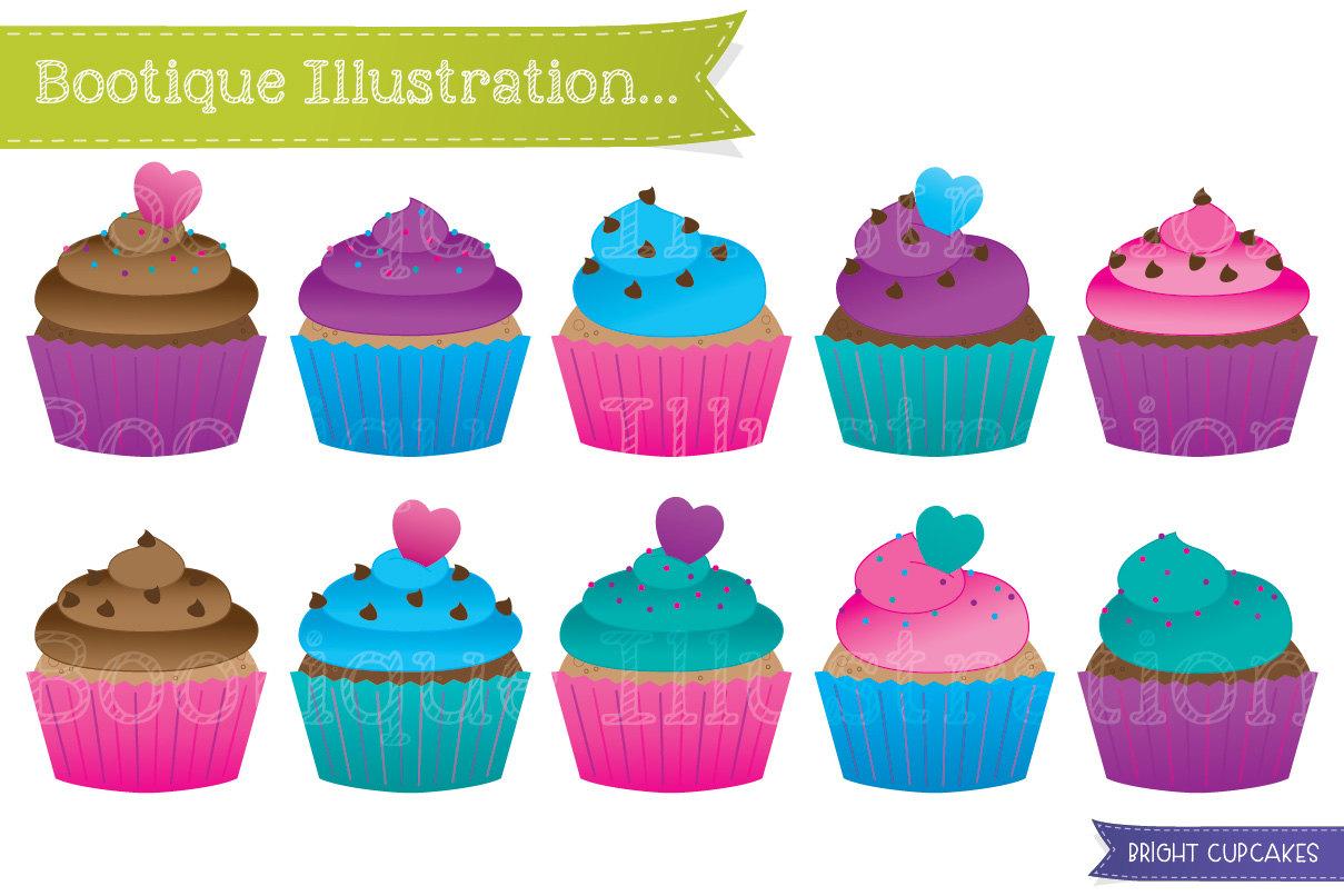 Cupcake design clipart.