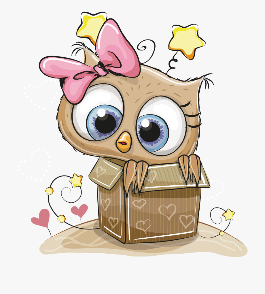 Box Owl Coloring Gift Book Child Drawing Clipart.