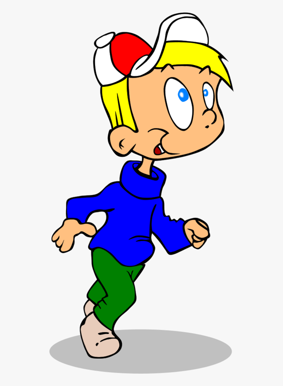 Boy Running Vector Clip Art.