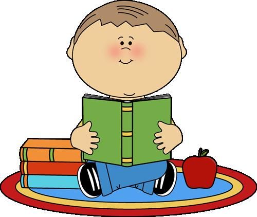 boy reading clipart.