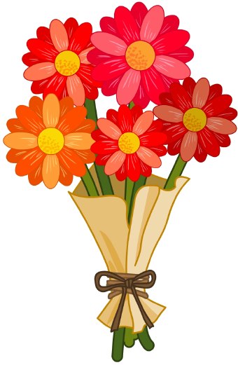 Bunch flowers clip art.