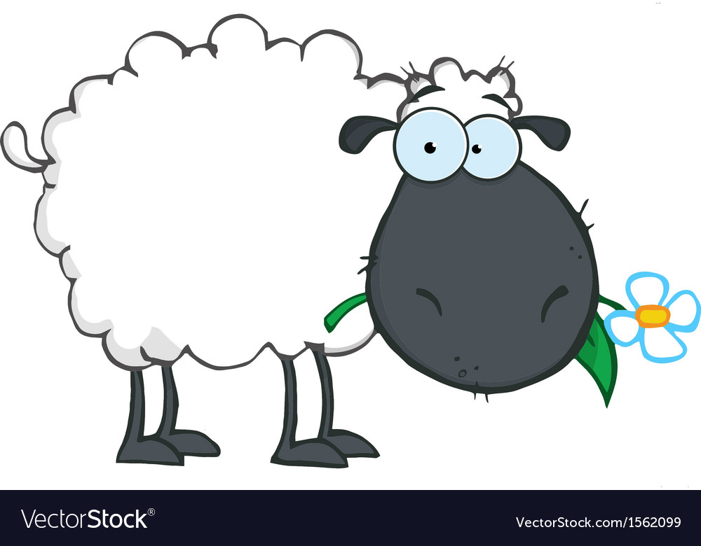 Royalty Free RF Clipart White Sheep Cartoon.