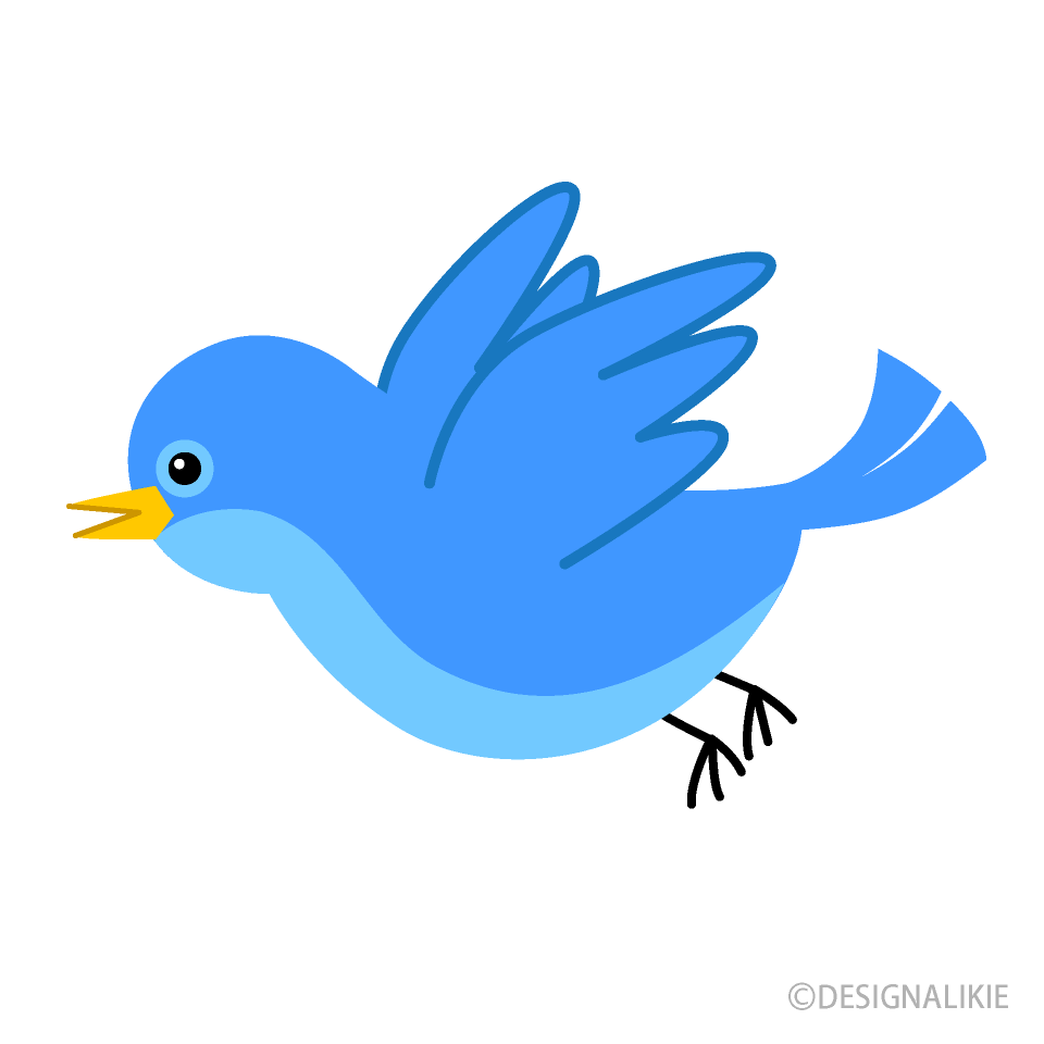 Free Flying Cute Blue Bird Clipart Image｜Illustoon.