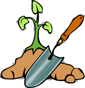 Planting a garden clipart.