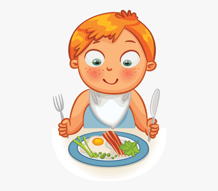 Clip Art Girl Eat Breakfast Clipart.