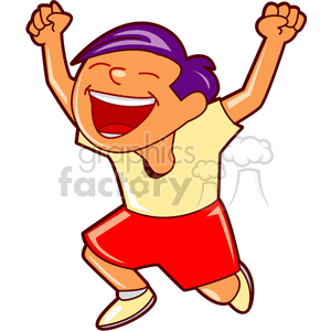 happy boy running clipart. Royalty.