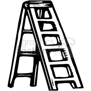 black and white ladder clipart. Royalty.