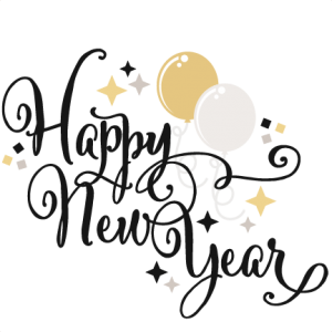 Happy New Year SVG scrapbook title balloons svg cut files.