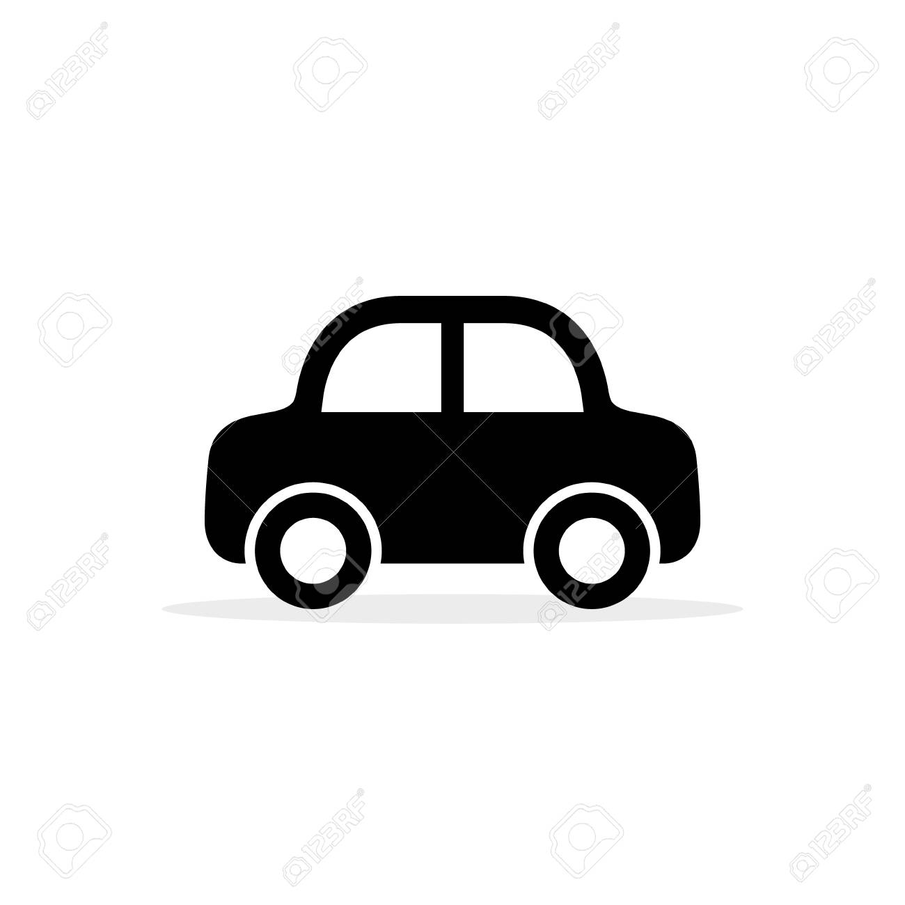 Car Icon, Vector Flat Simple Cartoon Transportation Symbol Isolated.