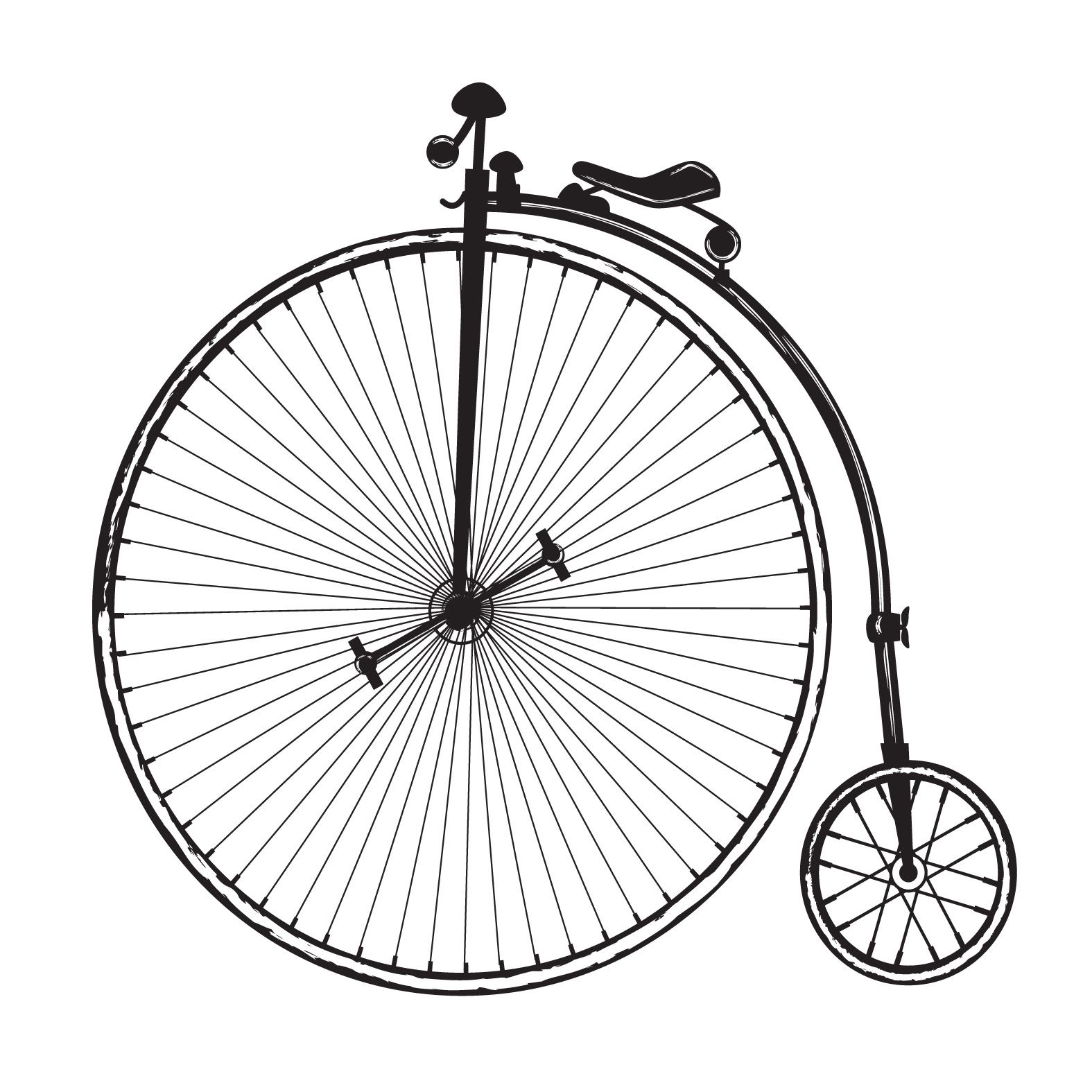 Free vintage clip art images: Vintage old fashioned bicycle.