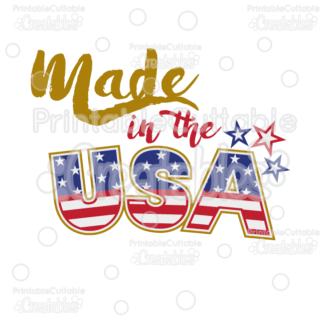 Made in the USA Title SVG Cut File & Clipart.