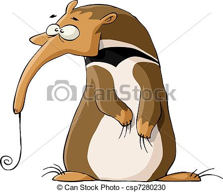 Cartoon animal clip art anteater.