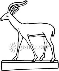 Black and White Statue of A Gazelle.