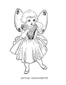 vintage storybook illustration, fairy clip art, black and.